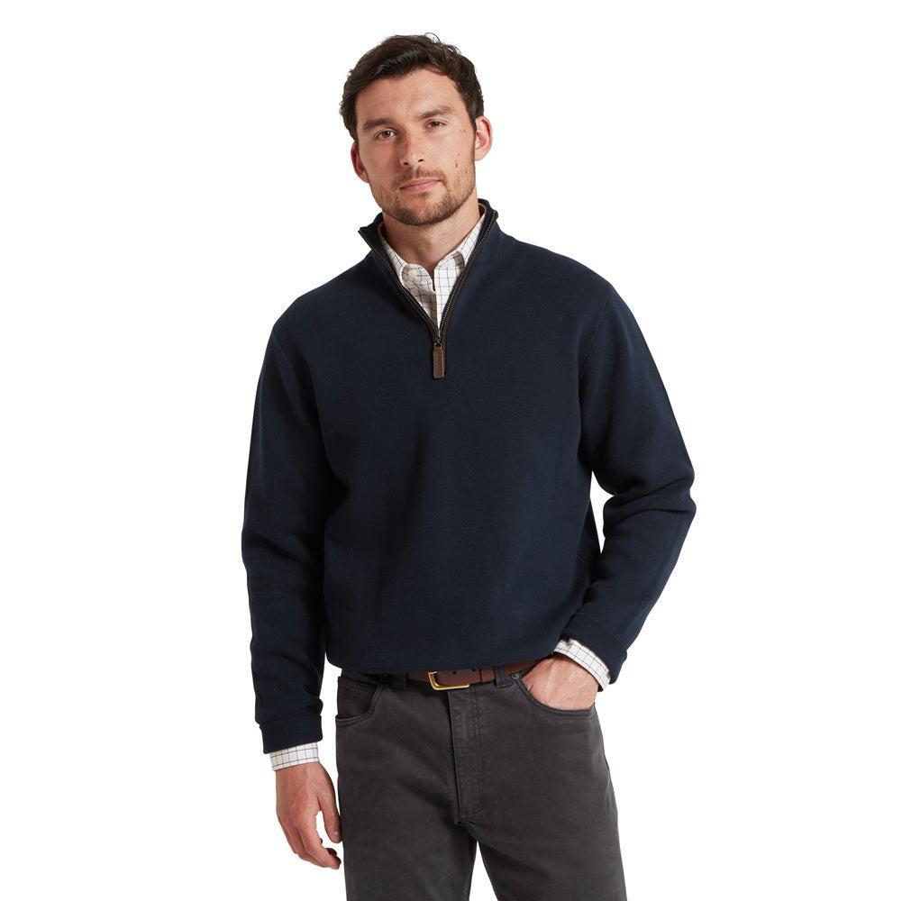 Schoffel Marlow Quarter Zip Jumper - Navy-Gamefish