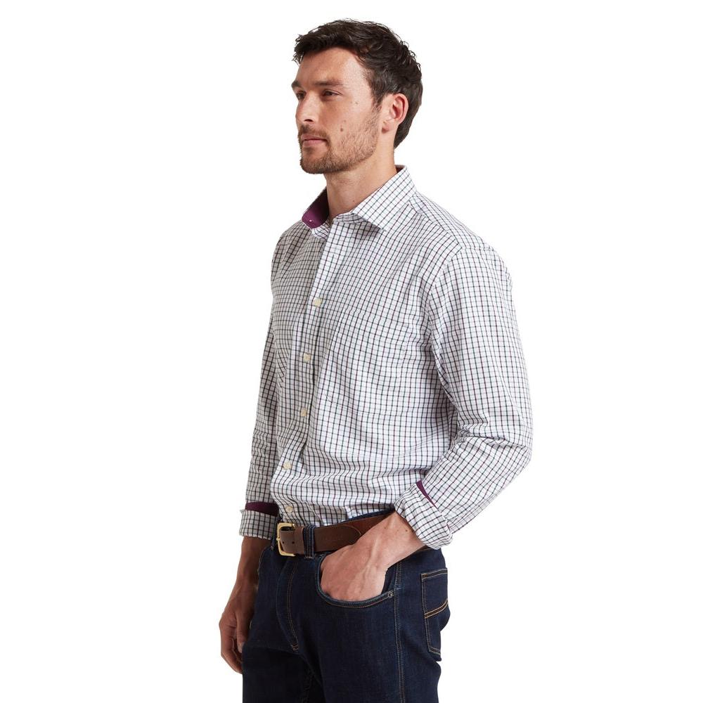 Schoffel Milton Tailored Shirt - Plum/Botanical Green-Gamefish