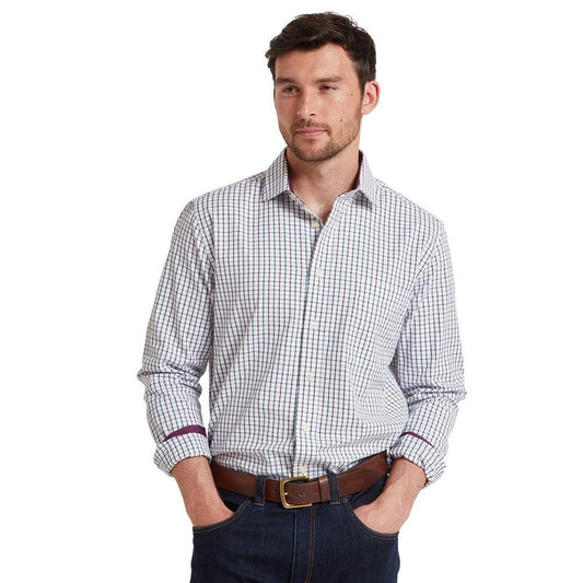 Schoffel Milton Tailored Shirt - Plum/Botanical Green-Gamefish