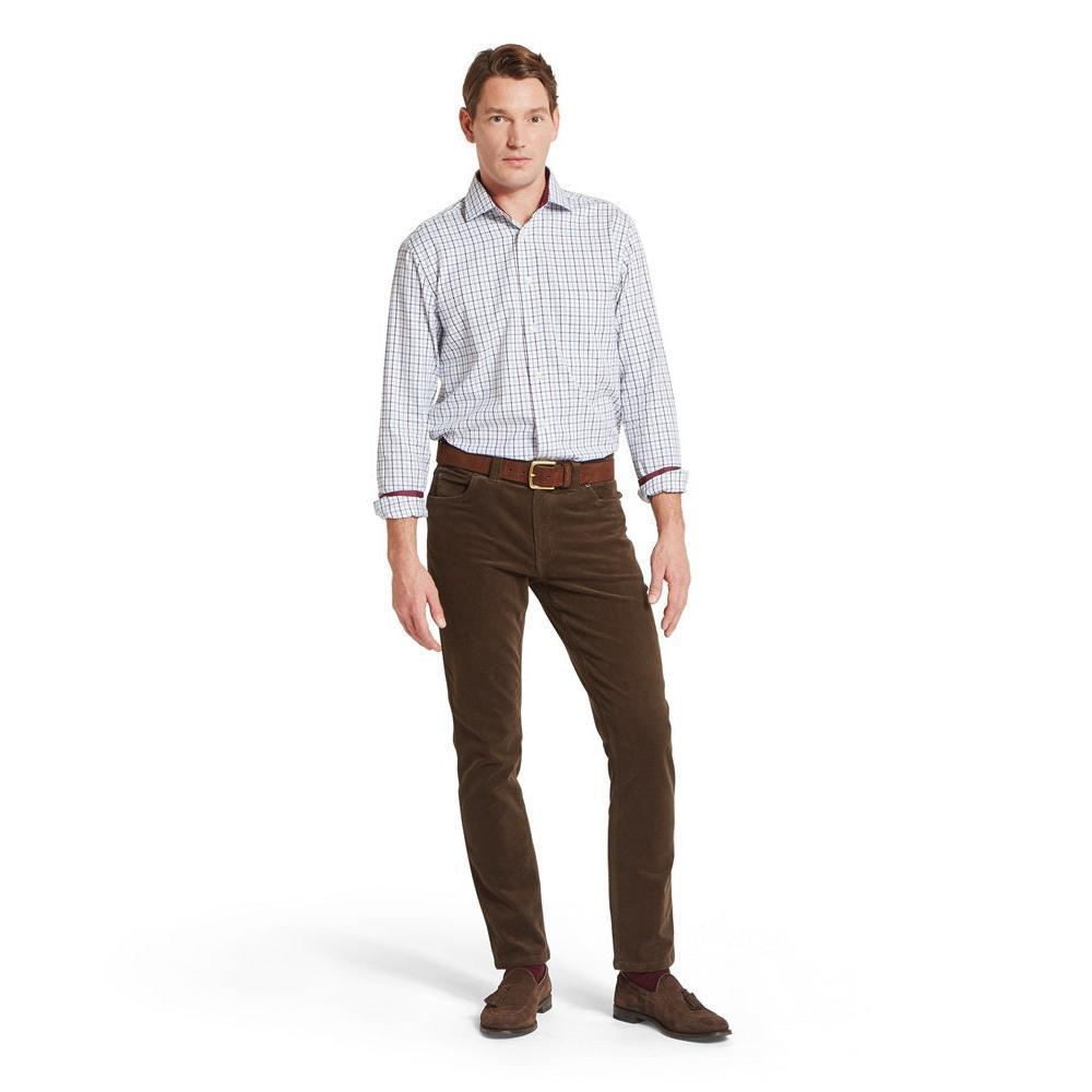 Schoffel Milton Tailored Shirt - Port/Lake Blue Check-Gamefish
