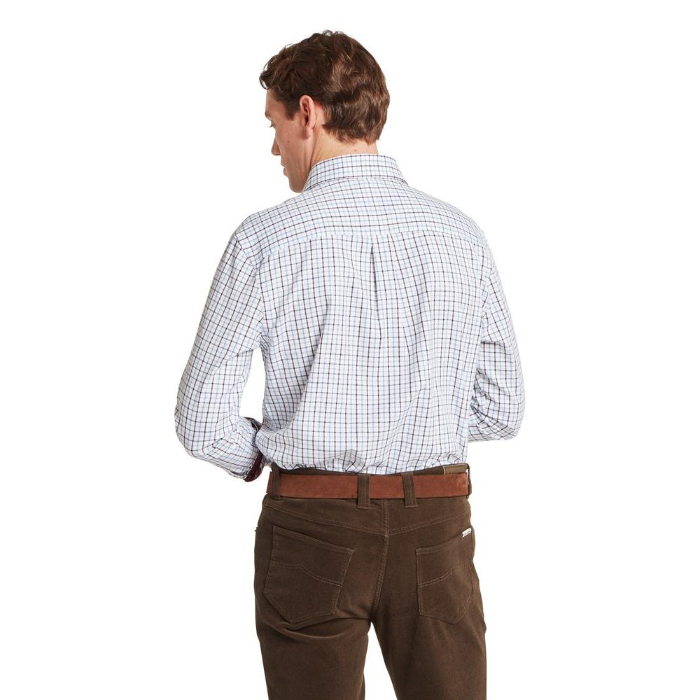 Schoffel Milton Tailored Shirt - Port/Lake Blue Check-Gamefish
