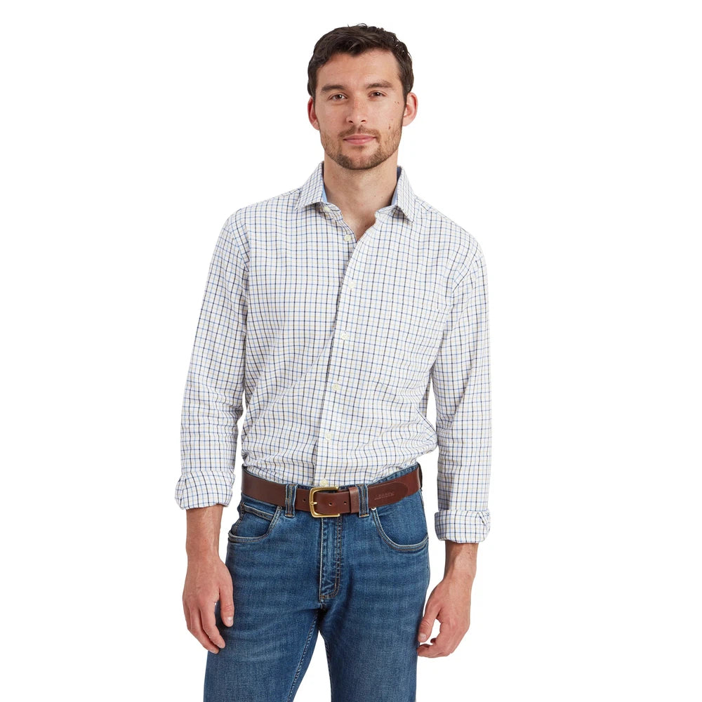 Schoffel Milton Tailored Shirt - Vintage Navy/Imp Blue-Gamefish
