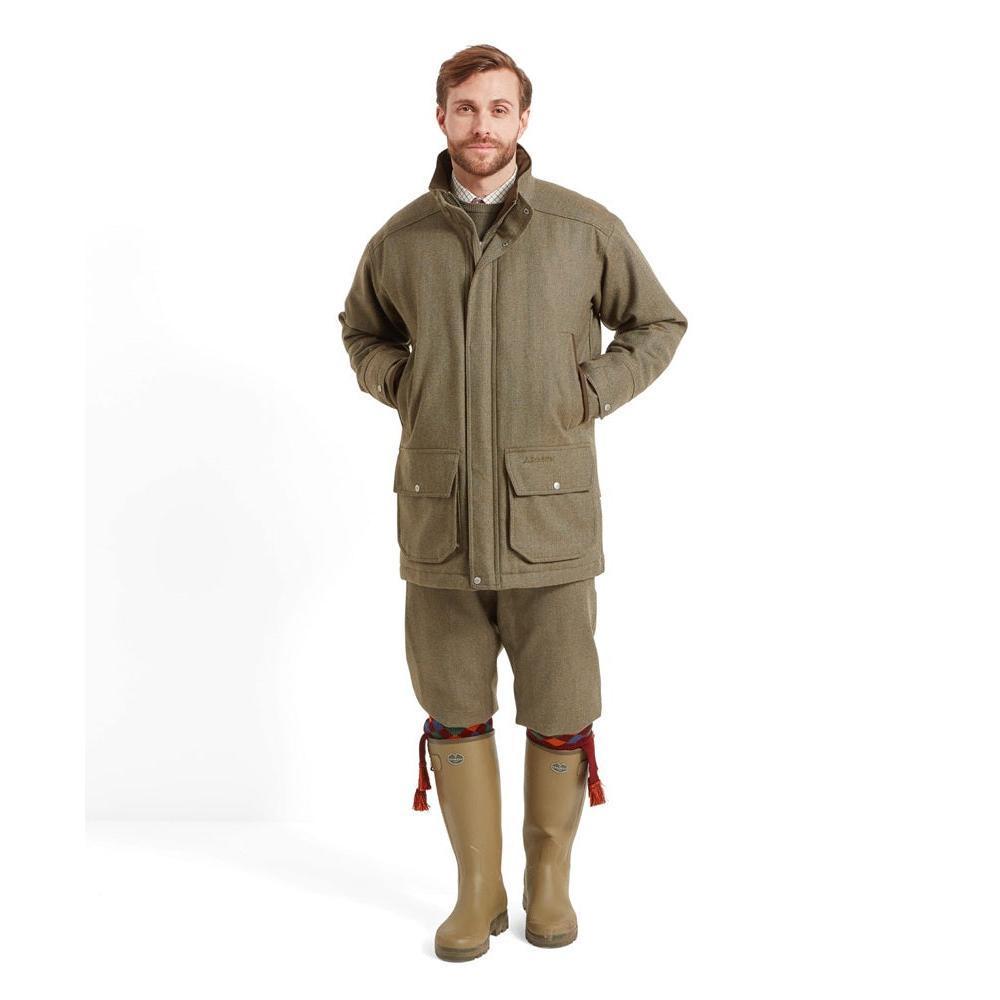 Schoffel Ptarmigan Tweed Classic Coat - Loden Green Herringbone Tweed-Gamefish