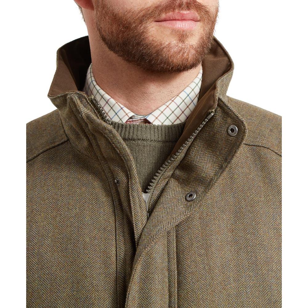 Schoffel Ptarmigan Tweed Classic Coat - Loden Green Herringbone Tweed-Gamefish