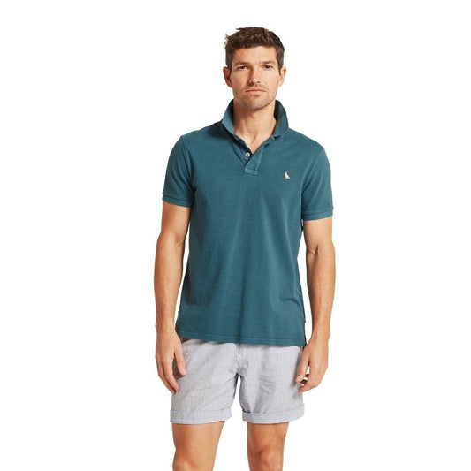 Schoffel St Ives Garment Dyed Polo Shirt - Deep Ocean Blue-Gamefish