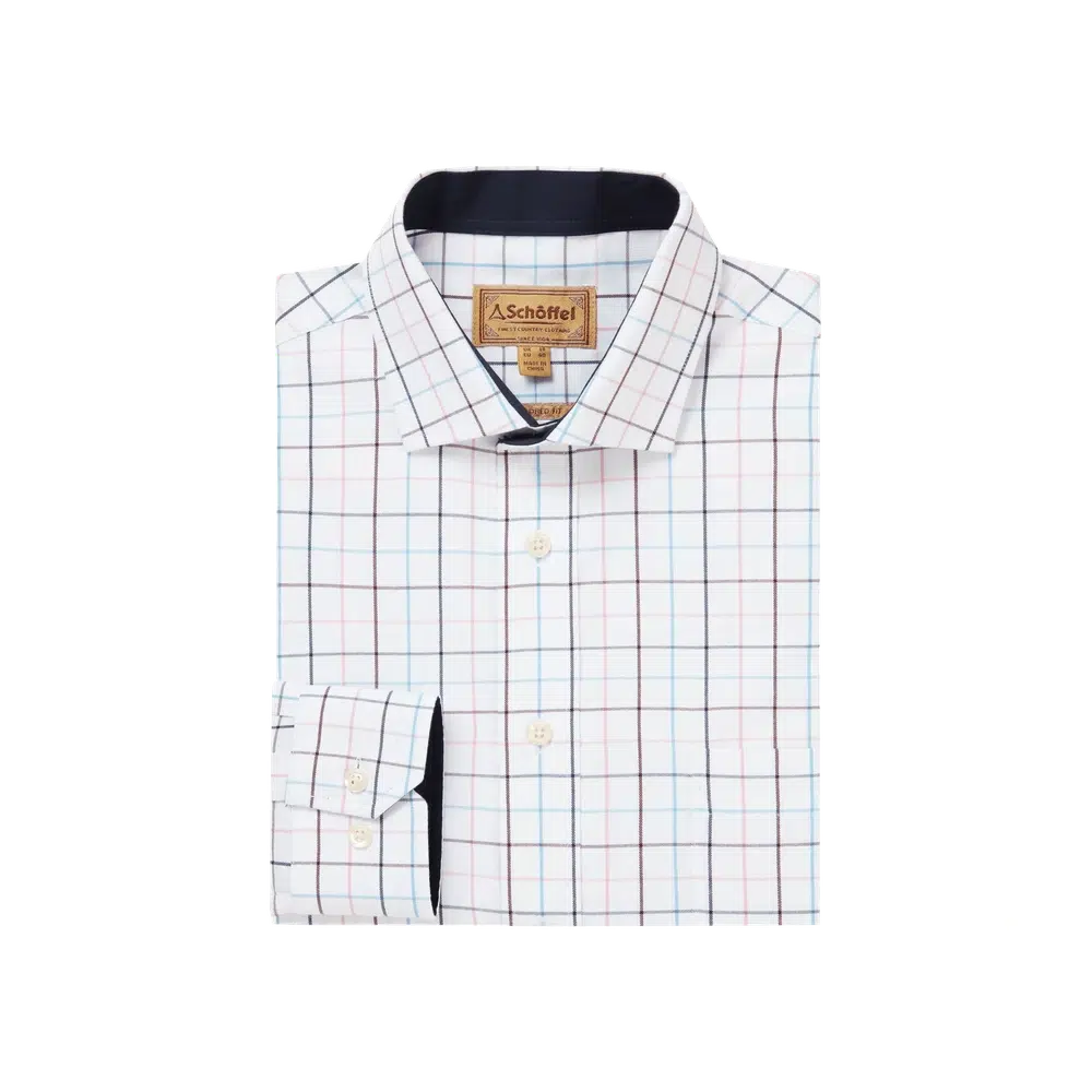 Schoffel Wells Shirt Wine/Navy Check-Gamefish