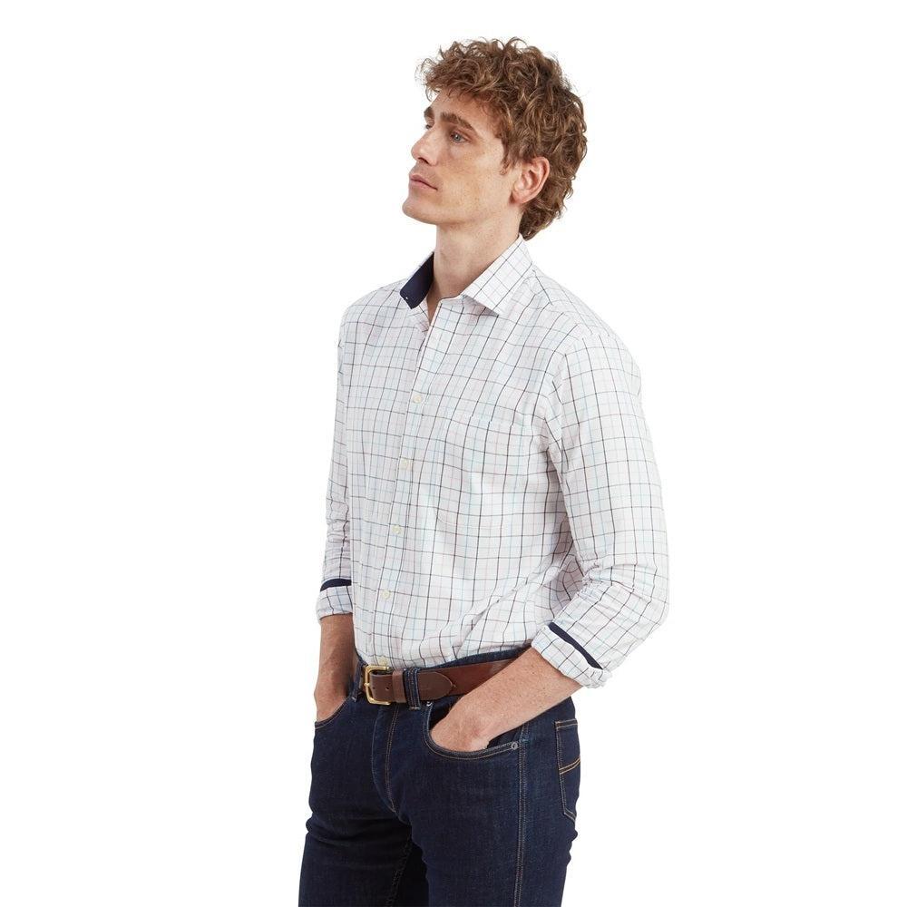 Schoffel Tailored Wells Shirt - Wine/Navy Check-Gamefish
