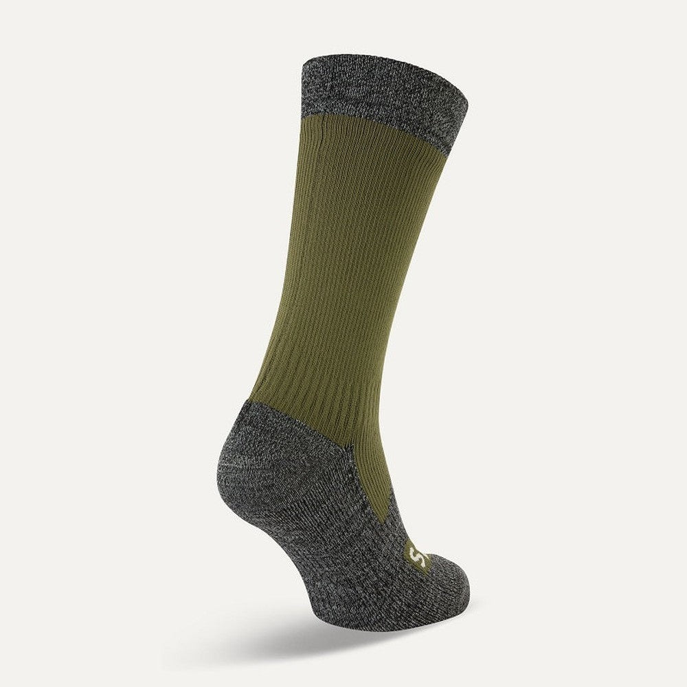 Sealskinz Raynham Waterproof All Weather Mid Lenght Sock - Olive/Grey-Gamefish