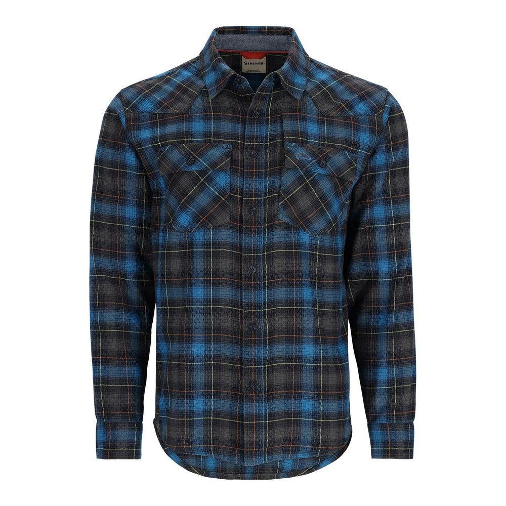 Simms Santee Flannel Shirt Black/Br.Blue Pane Ombre-Gamefish