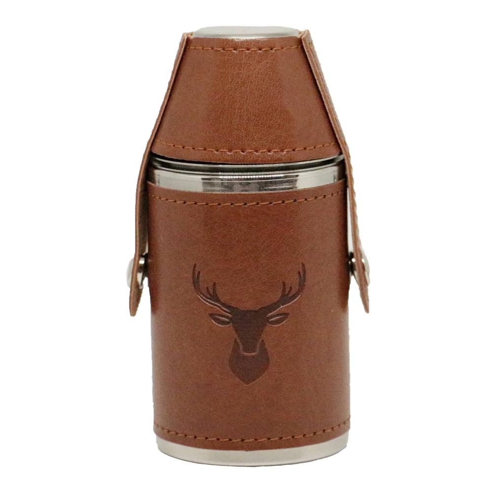 Stag Hip Flask Hunter Design Shiny Stainless Steel 6oz-Gamefish