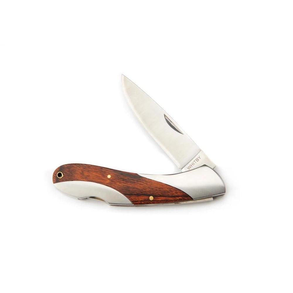 Whitby Stainless Steel & Dark Wood Lock Knife-Gamefish