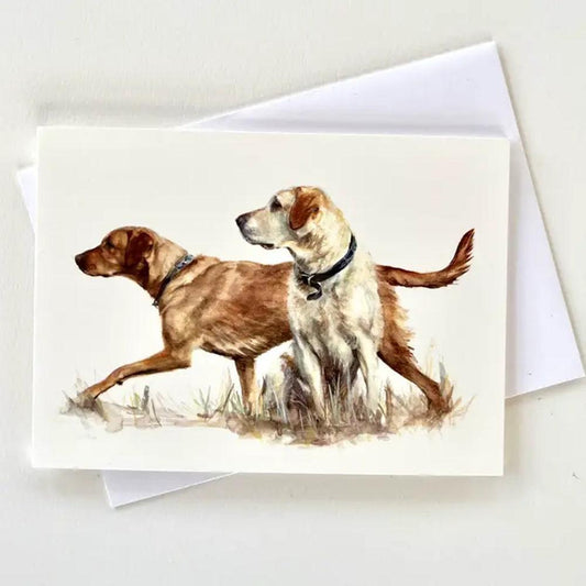 Yellow Labradors - Greeting Card-Gamefish