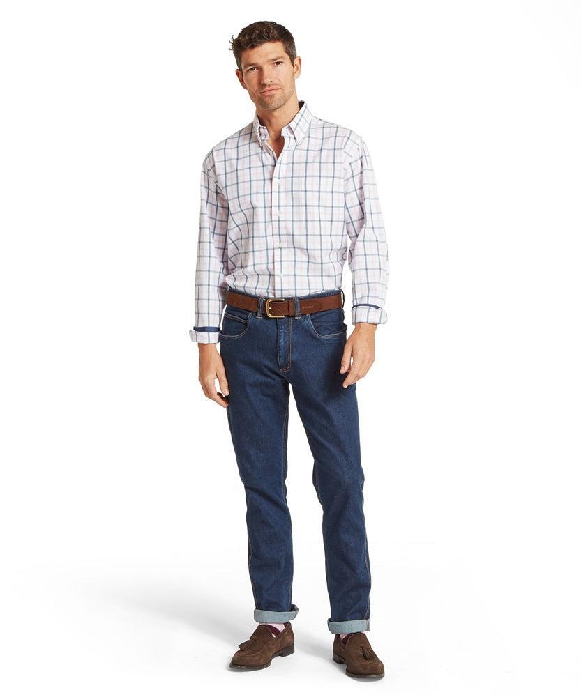 Schoffel Brancaster Classic Shirt - Stone Blue Check