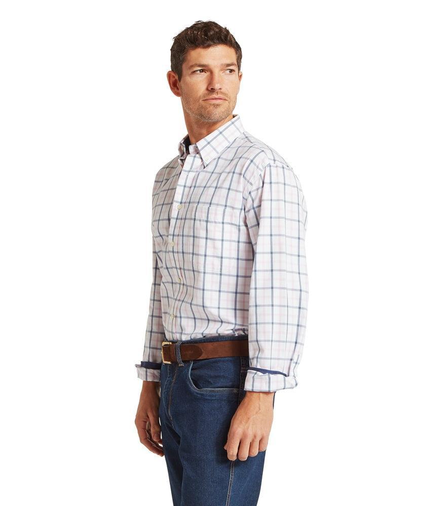 Schoffel Brancaster Classic Shirt - Stone Blue Check