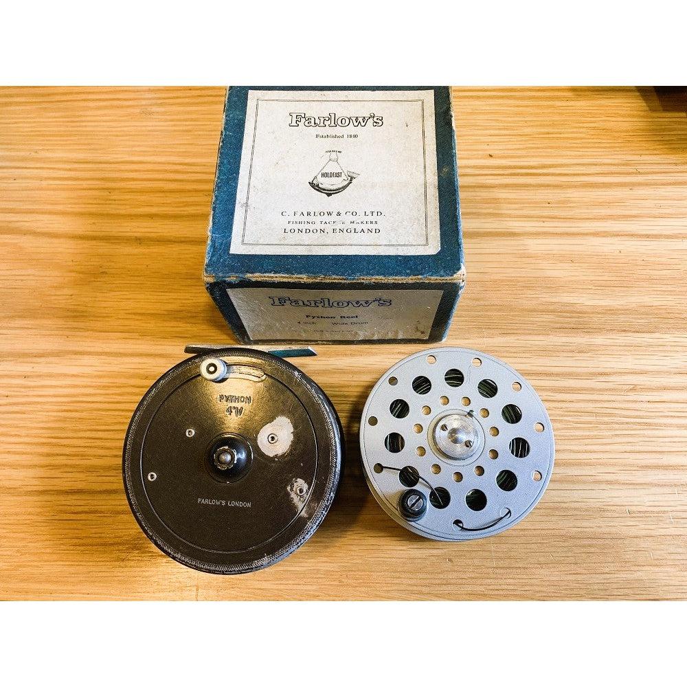 Farlow's Python 4'' Wide Drum Salmon Fly Reel with Spare Spool-Gamefish