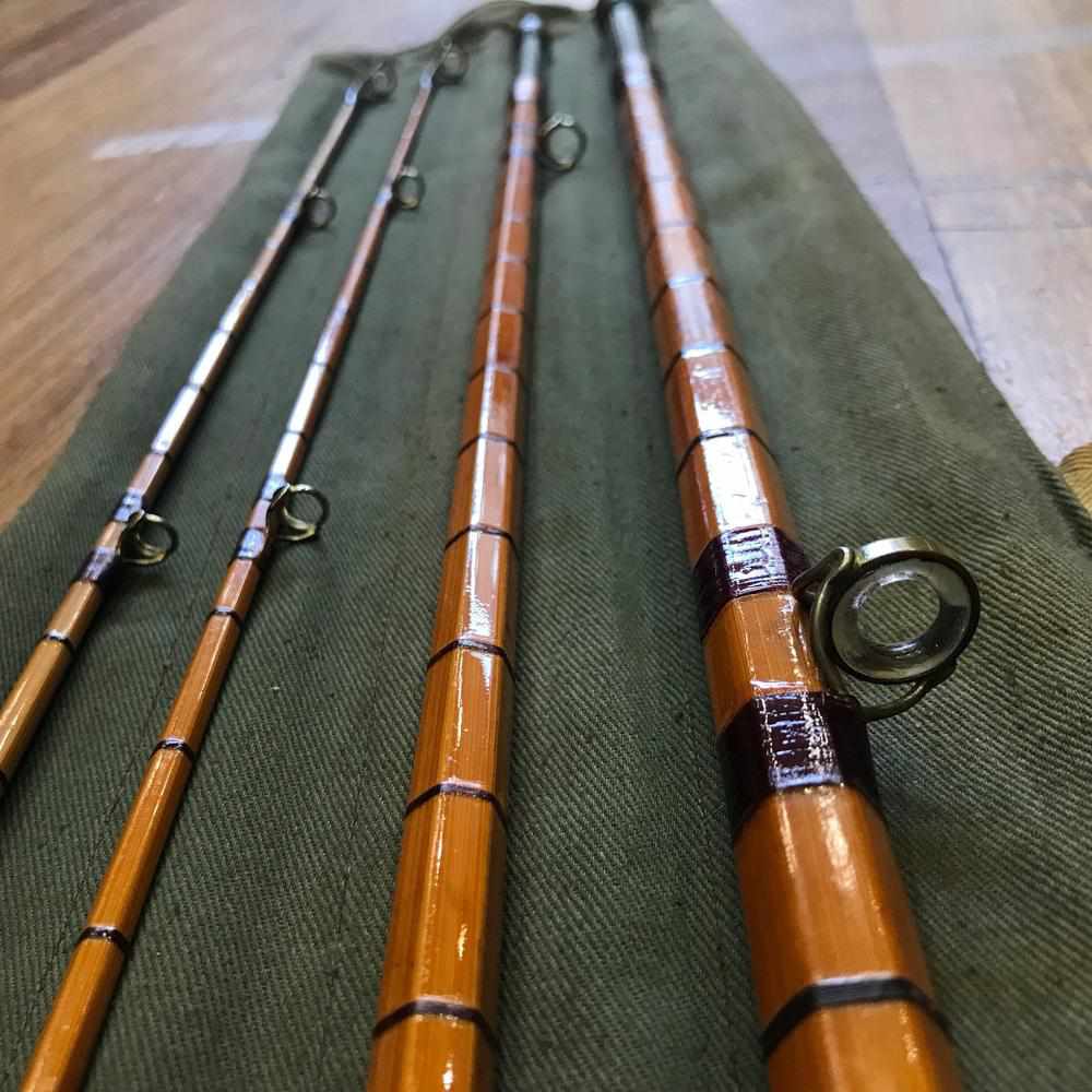 Hardy 'The Perfection' Palakona 9' Split Cane 2 Piece Fly Rod and Bag #5 —  Antiques Arena
