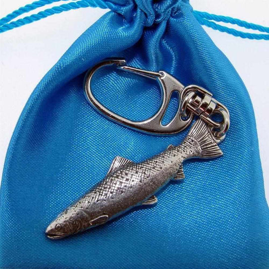 Pewter Salmon Key Ring-Gamefish