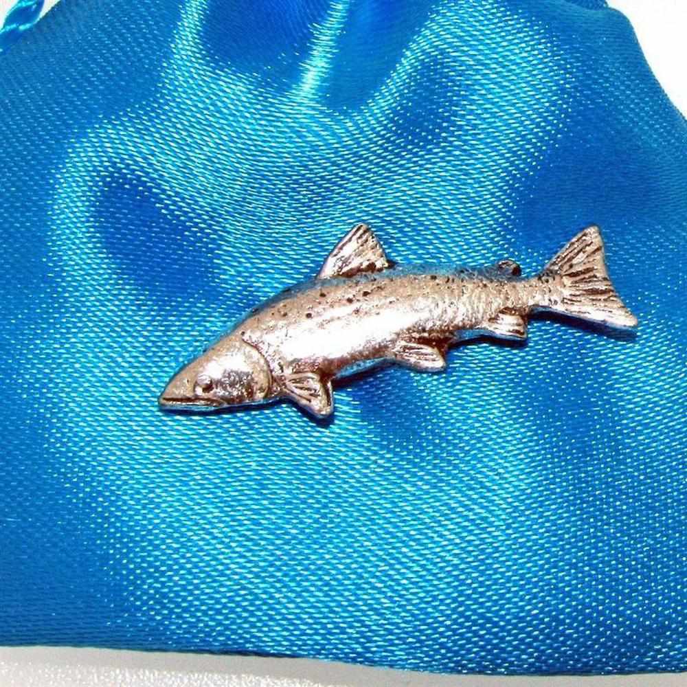 Pewter Salmon Pin Badge-Gamefish